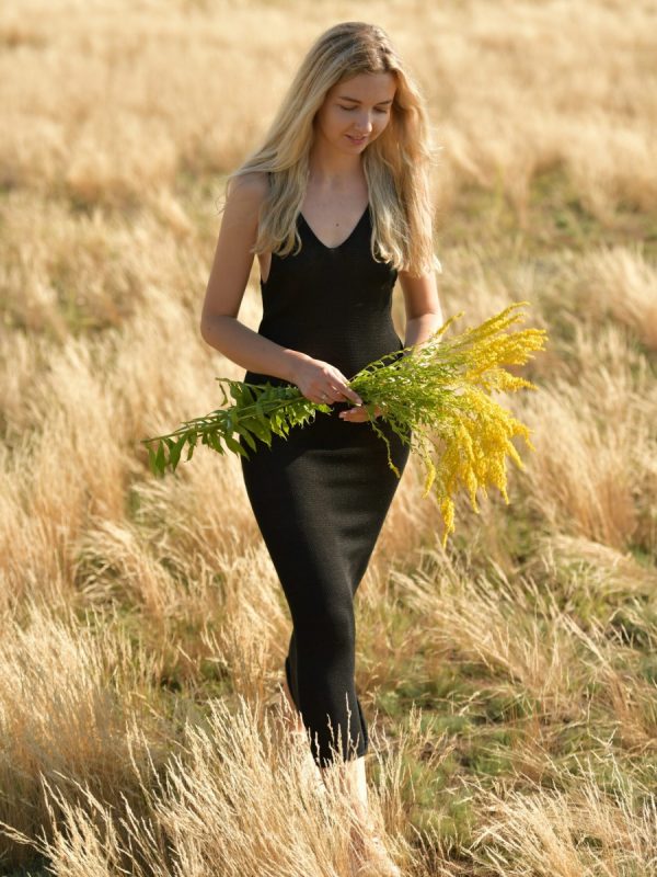 See through silk linen dress