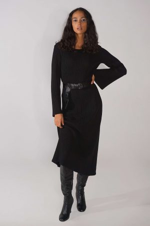 Black oversized sweaterdress