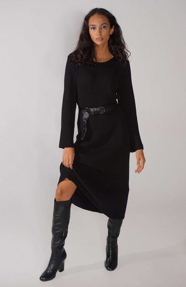 Black oversized sweaterdress