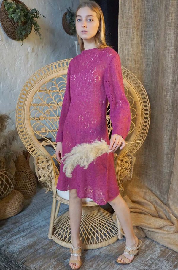 Light razz longsleeve sweater dress