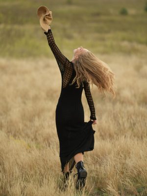 Sheer mesh black knitted cape