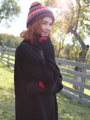 Black midi wool dress - Зображення 4